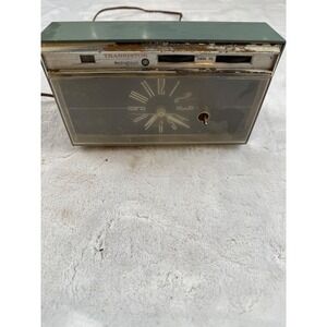 Vintage Westinghouse Transistor Clock Radio Mid Century Teal Blue - Parts Only